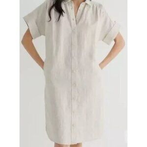 Boho J Crew Baird McNutt Irish Soft Linen Relaxed fit Shirt Dress Flax Capsule X
